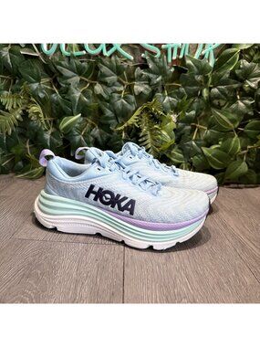 Hoka One One Gaviota 5 Shoes Womens Size 6 B Blue Mint Purple Stability Running